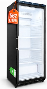thumbnail of GastroHero Lagerkühlschrank ECO 600 Glastür Schwarz 562 Liter LED Beleuchtung Umluftkühlung 2 bis +8 °C Gewerbekühlschrank