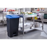 thumbnail of METRO Professional Afvalbak, 120 L, met voetpedaal, blauw/zwart