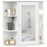 thumbnail of Armario de Baño con Espejo Mueble Colgante de Aseo con 1 Puerta 2 Estantes Interiores y 6 Estantes Laterales para Salón Cocina Dormitorio 66x17x63 cm