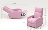 thumbnail of HOMCOM sillón relax reclinable manual sillón relax tapizado en lino sintético con reposapiés carga 120 kg sillón reclinable para dormitorio rosa