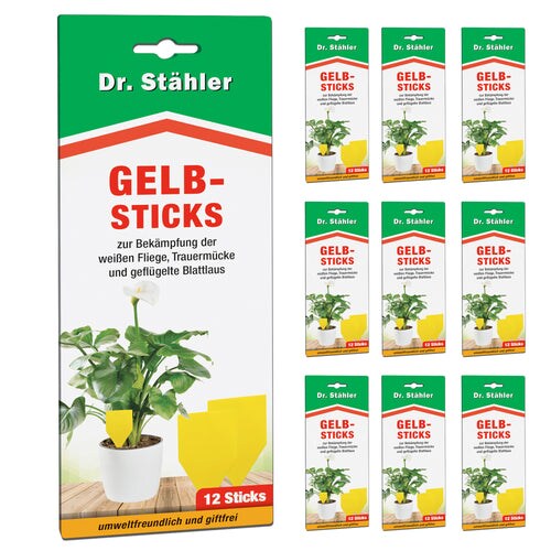Effektive Gelbsticks zur Bekämpfung fliegender Insekten wie die weiße Fliege, Trauermücke & Blattlaus: 120 Stück
