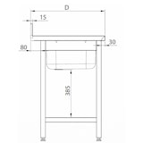 thumbnail of Romux® Évier en Acier Inoxydable pour Lave-Vaisselle avec 1 Cuve et Égouttoir à Gauche 1400x700x900 mm Démontable | Plonge Inox Professionnelle