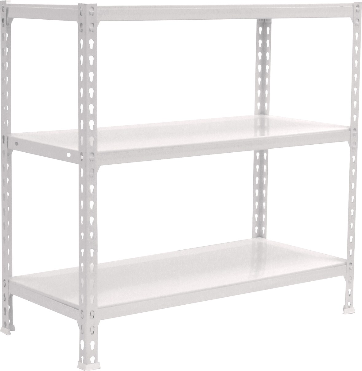 PROREGAL Schwerlastregal BABY METAL SHARK | HxBxT 90x100x30cm | Fachlast 180kg | Weiß | Regal Standregal Werkstattregal Lagerregal