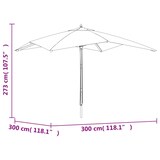 thumbnail of vidaXL Parasol met houten paal 300x300x273 cm antracietkleurig