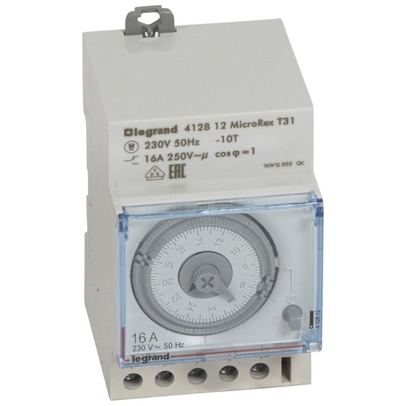 Legrand Zeitschaltuhr MicroRex T31 mechanisch 24h Hutschiene 412812