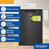 thumbnail of Exquisit Kühlschrank mit Gefrierfach, 107 Liter, kleiner Kühlschrank, 4-Sterne-Gefierfach, Kompakt, Freistehend, KS516-4-051C inoxlook-az