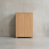 thumbnail of Design Schuhschrank NIMES modern Holz Buche 12 Paar Schuhe 4 Fächer 2 Türen, Schuhregal 60 x 90 x 35 cm platzsparend, Schuhkommode Flurschrank mit