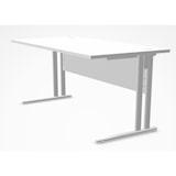 thumbnail of BURONOMIC bureau Essentiel plan droit L 160 x P 80 cm avec obturateurs et voile de fond, pieds métal L Blanc, plateau Blanc