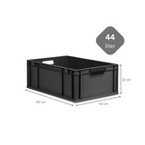 thumbnail of PROREGAL SparSet 5x Eurobox NextGen Grip, HxBxT 22x40x60cm, 44 Liter, Griffe offen, Schwarz, Eurobehälter, Transportbehälter