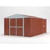 thumbnail of Box giardino attrezzi garage in lamiera di Acciaio Zincata 360x430m x h2.10m - 185KG - 15,48mq - LEGNO