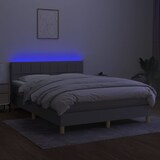 thumbnail of vidaXL Boxspringbett mit Matratze & LED Hellgrau 140x200 cm Stoff