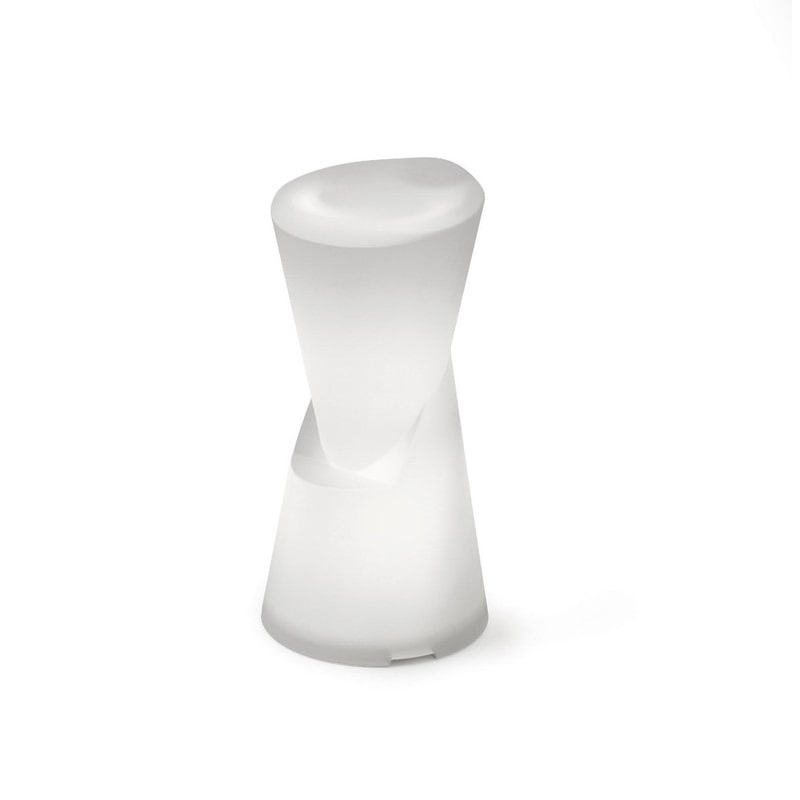 Lyxo Design - Sgabello Luminoso RGBW linea Dot da Esterno e Interno in Polietilene colore Bianco 38x75 cm (d x h) SG301-0750X1