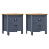 thumbnail of Tables de chevet Hill 2 pcs Gris 46x35x49,5 cm Bois de pin