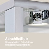 thumbnail of K-Möbel Mobile vetrina in vetro a 2 ante 176x67x33 cm Made in Germany con specchio & serratura & LED Argento