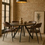 thumbnail of Lote de 2 sillas de comedor HWC-P29, silla de cocina, sillón, silla tapizada, industrial retro vintage imitación cuero ~ marrón oscuro
