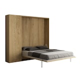 thumbnail of Cama doble Kentaro Oak Nature con columna izquierda-derecha
