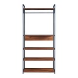 thumbnail of Helloshop26 - Conjunto de 2 cabideiros com 2 gavetas e 7 prateleiras efeito nogueira preta 03_0009372