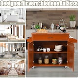thumbnail of COSTWAY Keukenwagen met handdoekhouder en kruidenplank, keukeneiland met lade en hoogteverstelbare plank