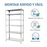 thumbnail of SimonRack Metalen stelling, 2500x800x300 mm, 6 niveaus, metalen legbord, 180 kg buigpunt, Galvaniseerd - Simonclick
