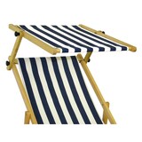 thumbnail of Holz-Liegestuhl Gartenliege mit viel Zubehör nach Wahl Stofffarbe blau-weiß V-10-317N