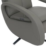 thumbnail of Relaxsessel HWC-L11, TV-Sessel Liegesessel, Liegefunktion drehbar, elektrisch verstellbar Voll-Leder ~ grau