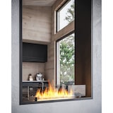thumbnail of Lareira a Bioetanol 2 Lados 1600 Slim Vert Embutida com Duas Frentes - Preto Fosco, com Vidro, Queimador de 1,2L, Design Moderno