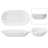 thumbnail of 6x Frietjes XL Pommesschale oval weiß Currywurst-Schale Servier-Teller Porzellan