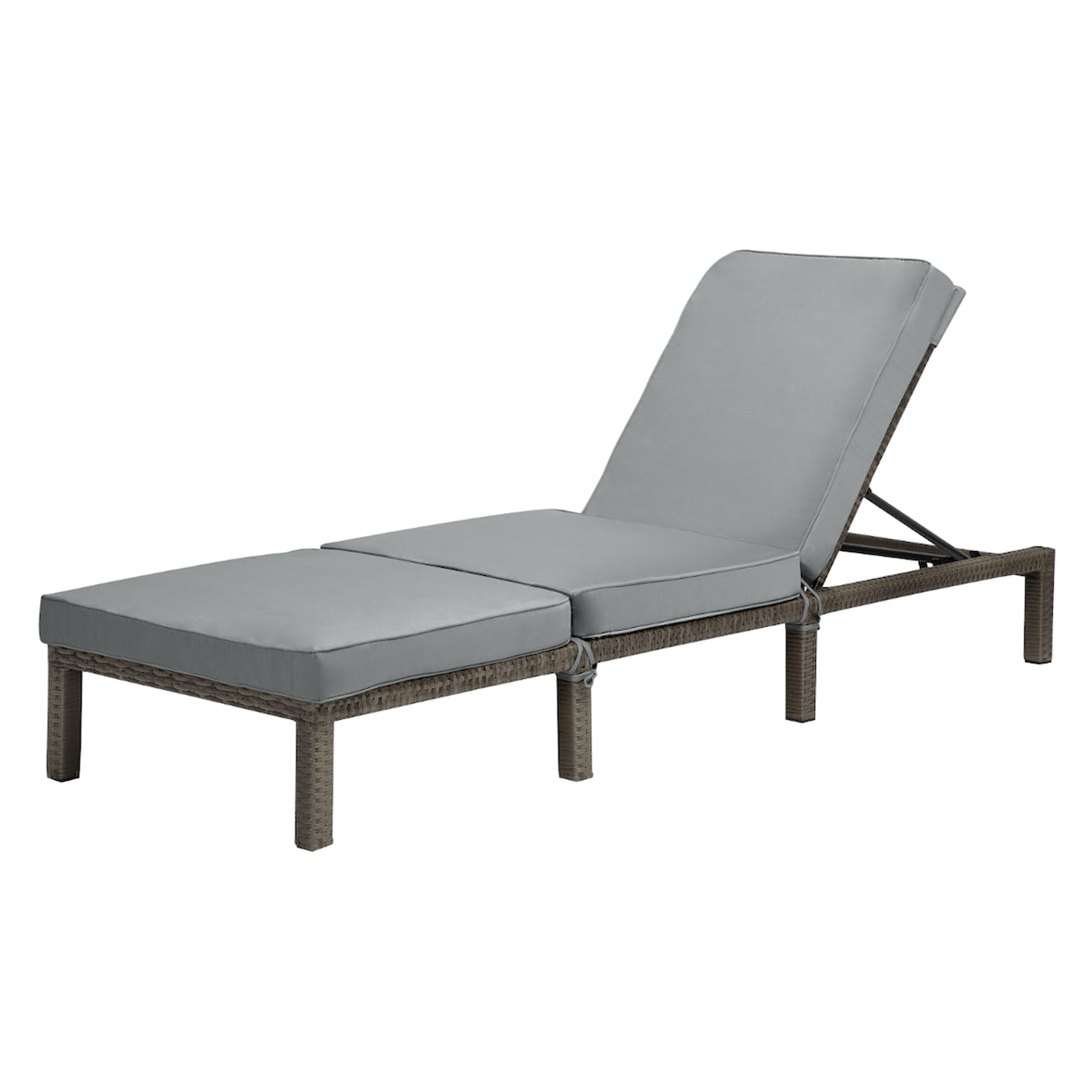 SVITA PEACH tuinligstoel ligstoel opvouwbaar kussen polyrattan grijs