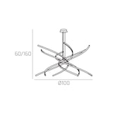 thumbnail of Lampadario a Led Moderno Top Light Tornado 88W 5950LM 1163/S100 Bianco