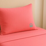 thumbnail of Benetton - Conjunto de cama de solteiro de 3 peças: lençol plano (160x290cm), lençol justo (90x200cm), 1 fronha (50x80cm) 100% algodão rosa