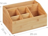 thumbnail of Relaxdays Schreibtisch Organizer, Bambus, 6 Fächer, Stiftehalter Büro und zuhause, Tischorganizer HBT 14x28x20 cm, natur