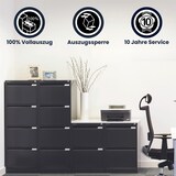 thumbnail of BISLEY Hängeregistraturschrank mit Schloss aus Metall in verkehrsweiß, 2 Schubladen, einbahnig - Hängeregisterschrank abschließbar, Hängeregistratur