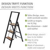 thumbnail of WENKO Alu-Design Klapptrittleiter 3-stufig Schwarz