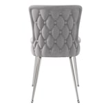 thumbnail of Esszimmerstuhl 2er Set Samt Grau+Silber 85x47x49 cm mit Metallbeinen modern und bequem, vielseitig als Dining und Lounge Stuhl, einfache Montage