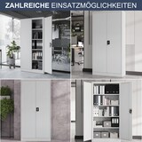 thumbnail of Aktenschrank abschließbar KADO - 5 Ebenen, Flügeltüren | Metallschrank Werkstatt Büroschrank aus Stahl Werkzeugschrank, 195x90x40cm Grau