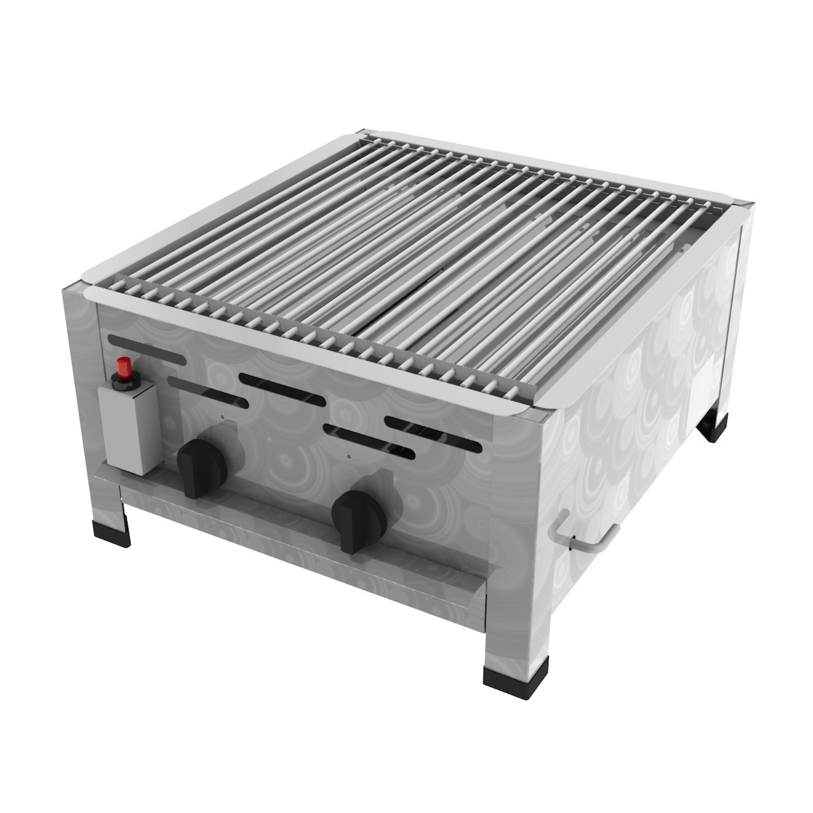 ChattenGlut Professional Gastrobräter 2-flammig Tischgerät 9,0kW und Einzelne Edelstahlstäbe als Rost