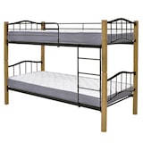 thumbnail of Litera Doble Cama 90cm Madera y Metal Natural + 2 Colchones (90x190 cm)