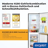 thumbnail of Exquisit Kühl-Gefrierkombination, Kühlschrank mit Gefrierfach, 4-Sterne-Gefrieren, 157 Liter, Schnellkühlen, KGC5231-60-E-050C inoxlook-az