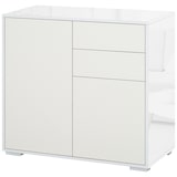 thumbnail of HOMCOM Aparador de Cocina con 2 Puertas 2 Cajones Marco de Blanco Brillante Estante Ajustable Apertura a Presión Armario de Almacenamiento 79x36x74 cm