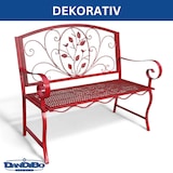 thumbnail of DanDiBo Gartenbank Rosso Wetterfest 2 Sitzer Metall Rot 110 cm 96707 Sitzbank Eisen Bank Garten Antik Parkbank