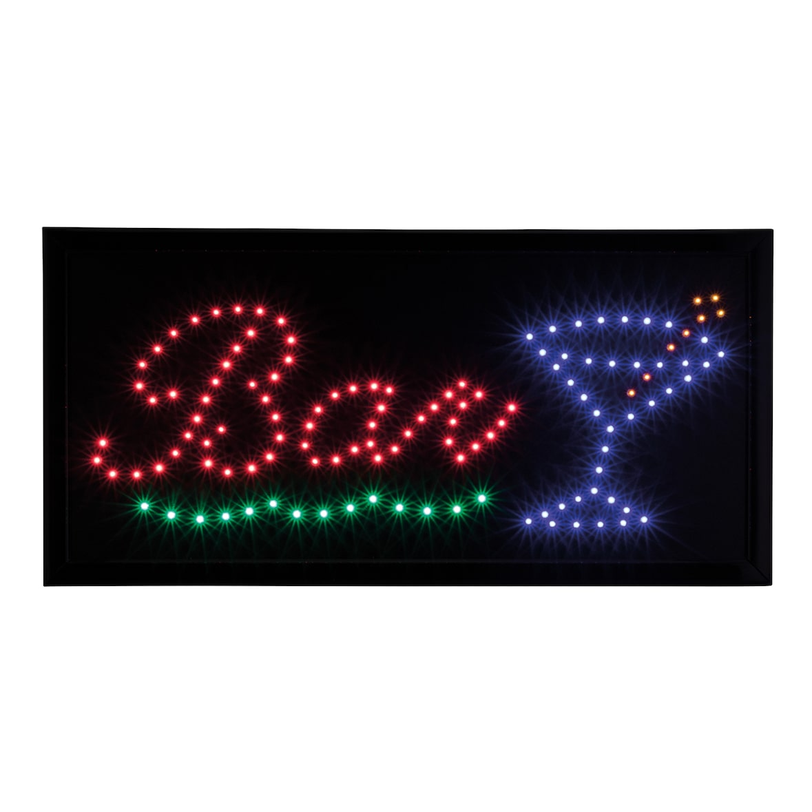 Securit® LED-Schild "Bar" – RGB LED-Beleuchtung mit verschiedenen Programmen – 220 V AC-Adapter – 130 cm Kabel