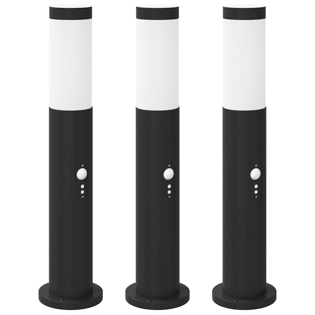 vidaXL Pollerleuchten mit Sensor 3er 50 cm Edelstahl IP44