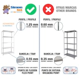 thumbnail of SimonRack Scaffali Metallo Garage 1800x800x400 mm, 5 Ripiani in Acciaio, Portata, 75 kg per Ripiano, Bianco – Advantage