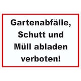 thumbnail of Gartenabfälle, Schutt und Müll abladen verboten Aufkleber A9 (37x52mm)