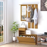 thumbnail of HOMCOM Móvel Cabide de Entrada de 3 Peças Armário de Entrada com Cabide Espelho Sapateira e Gaveta 90x24x116cm Madeira