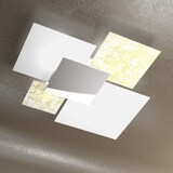 thumbnail of Lámpara de techo moderna 1088/90-FO de cristal blanco y pan de oro, 4 bombillas E27