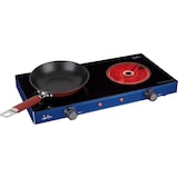 thumbnail of Vitrocerâmica Jata V142 de 2 placas de 16,5 cm. Corpo metálico. 2.400 W. 2 termostatos reguláveis de temperatura