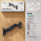thumbnail of ONKRON Soporte Pared para TV y Monitor de 13 a 34 pulgadas, hasta 8 kg, VESA 75x75 y 100x100, Inclinado y Giratorio, G120-B Negro