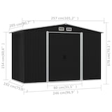 thumbnail of vidaXL Geräteschuppen Anthrazit Stahl 257x205x178 cm