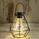 thumbnail of LED Solar Hängeleuchte eckig Industrial Look schwarz Gitter H: 14,5cm